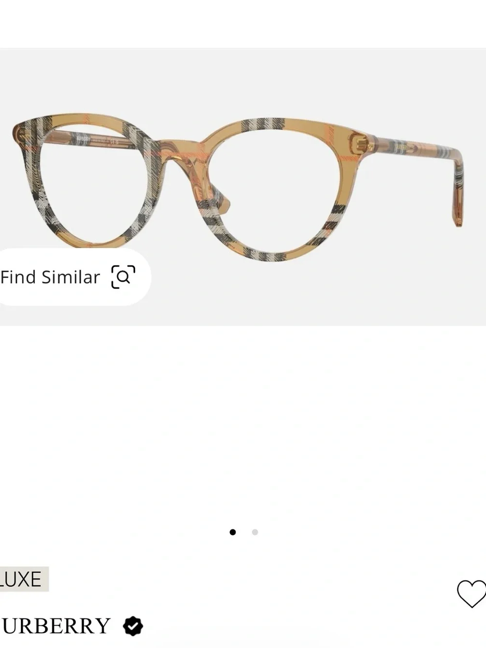 Burberry Tan Plaid Round Women's Optical Glasses